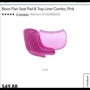 Boon pink seat pad and tray